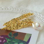 Lava Metal Large Baroque Pearl Brooch gembea jewelry