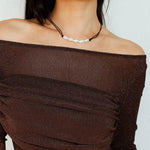 Short Handmade Leather Rope Natural Pearl Necklace - Gembea Jewelry