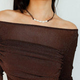 Short Handmade Leather Rope Natural Pearl Necklace - Gembea Jewelry