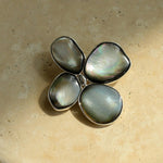 Lilac Blossom Gray Mother of pearl Brooch gembea jewelry
