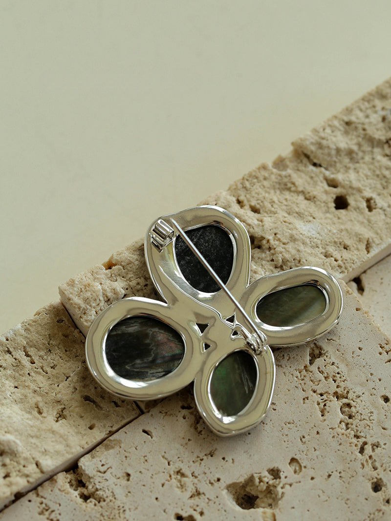 Lilac Blossom Gray Mother of pearl Brooch gembea jewelry