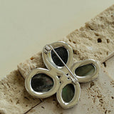 Lilac Blossom Gray Mother of pearl Brooch gembea jewelry