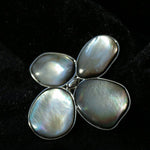 Lilac Blossom Gray Mother of pearl Brooch gembea jewelry