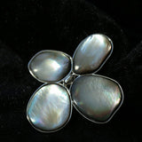 Lilac Blossom Gray Mother of pearl Brooch gembea jewelry