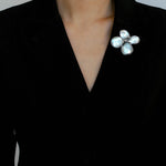 Lilac Blossom Gray Mother of pearl Brooch gembea jewelry