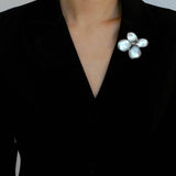Lilac Blossom Gray Mother of pearl Brooch gembea jewelry
