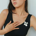 Lilac Blossom Gray Mother of pearl Brooch gembea jewelry