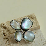 Lilac Blossom Gray Mother of pearl Brooch gembea jewelry