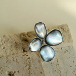 Lilac Blossom Gray Mother of pearl Brooch gembea jewelry