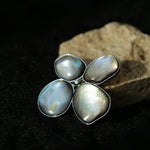 Lilac Blossom Gray Mother of pearl Brooch gembea jewelry