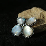 Lilac Blossom Gray Mother of pearl Brooch gembea jewelry