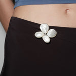 Lilac Blossom White Mother of pearl Brooch GEMBEA JEWELRY