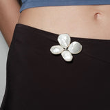 Lilac Blossom White Mother of pearl Brooch GEMBEA JEWELRY