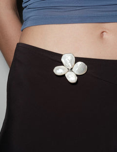 Lilac Blossom White Mother of pearl Brooch GEMBEA JEWELRY