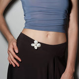 Lilac Blossom White Mother of pearl Brooch GEMBEA JEWELRY