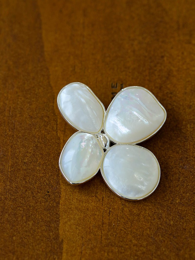 Lilac Blossom White Mother of pearl Brooch gembea jewelry