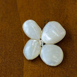 Lilac Blossom White Mother of pearl Brooch gembea jewelry