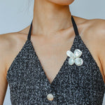 Lilac Blossom White Mother of pearl Brooch gembea jewelry