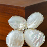Lilac Blossom White Mother of pearl Brooch gembea jewelry