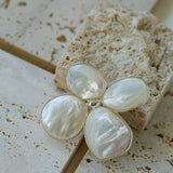 Lilac Blossom White Mother of pearl Brooch gembea jewelry