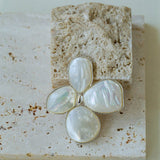 Lilac Blossom White Mother of pearl Brooch gembea jewelry