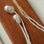 Long Baroque Pearl Beaded Necklace gembea jewelry