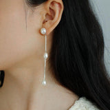 Galaxy Falls Series Tassel Pearl Earrings - Gembea Jewelry