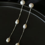 Galaxy Falls Series Tassel Pearl Earrings - Gembea Jewelry