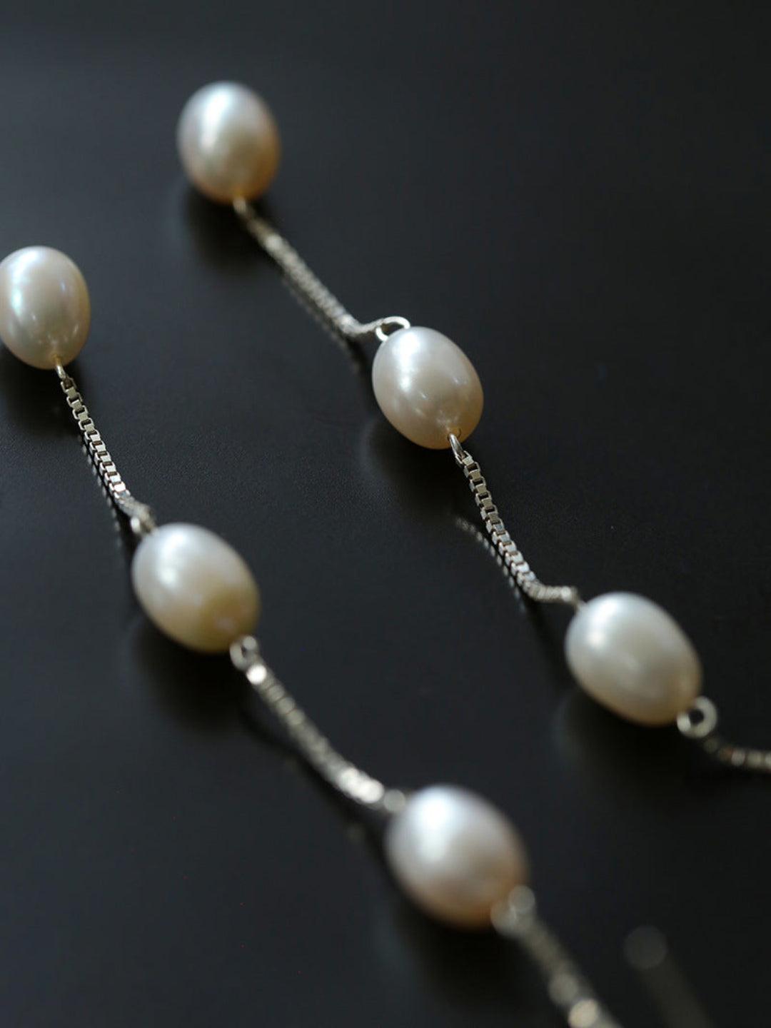 Galaxy Falls Series Tassel Pearl Earrings - Gembea Jewelry