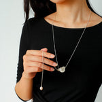 Long Pull Sterling Silver Chain Baroque Necklace - Gembea Jewelry