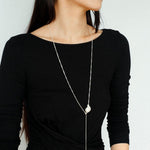 Long Pull Sterling Silver Chain Baroque Necklace - Gembea Jewelry