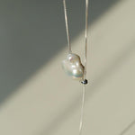 Long Pull Sterling Silver Chain Baroque Necklace - Gembea Jewelry