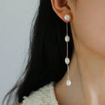 Galaxy Falls Series Tassel Pearl Earrings - Gembea Jewelry