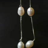 Galaxy Falls Series Tassel Pearl Earrings - Gembea Jewelry