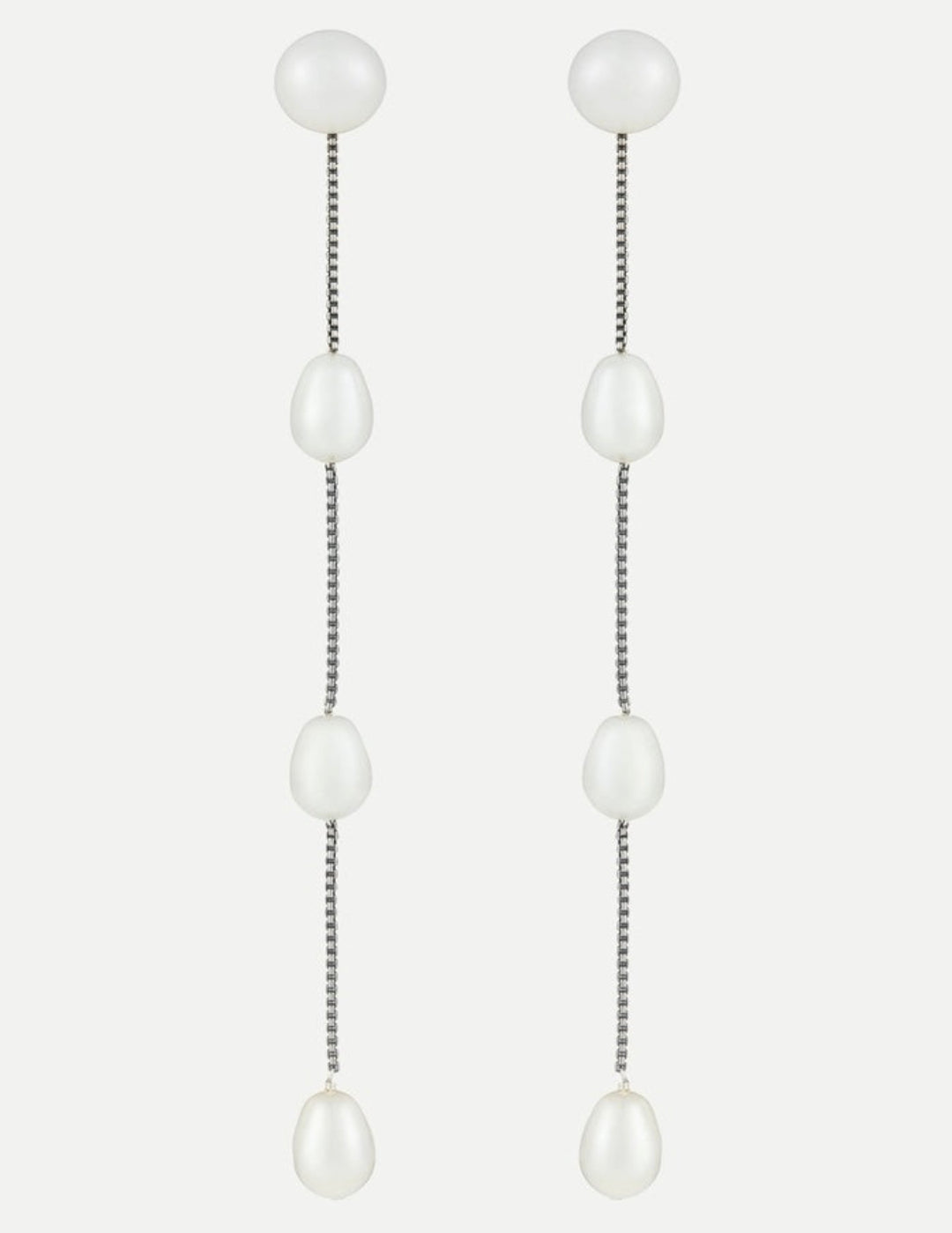 Long Tassel Freshwater Pearl Drop Earrings gembea jewelry