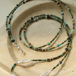 Long Turquoise Baroque Pearl Beaded Necklace