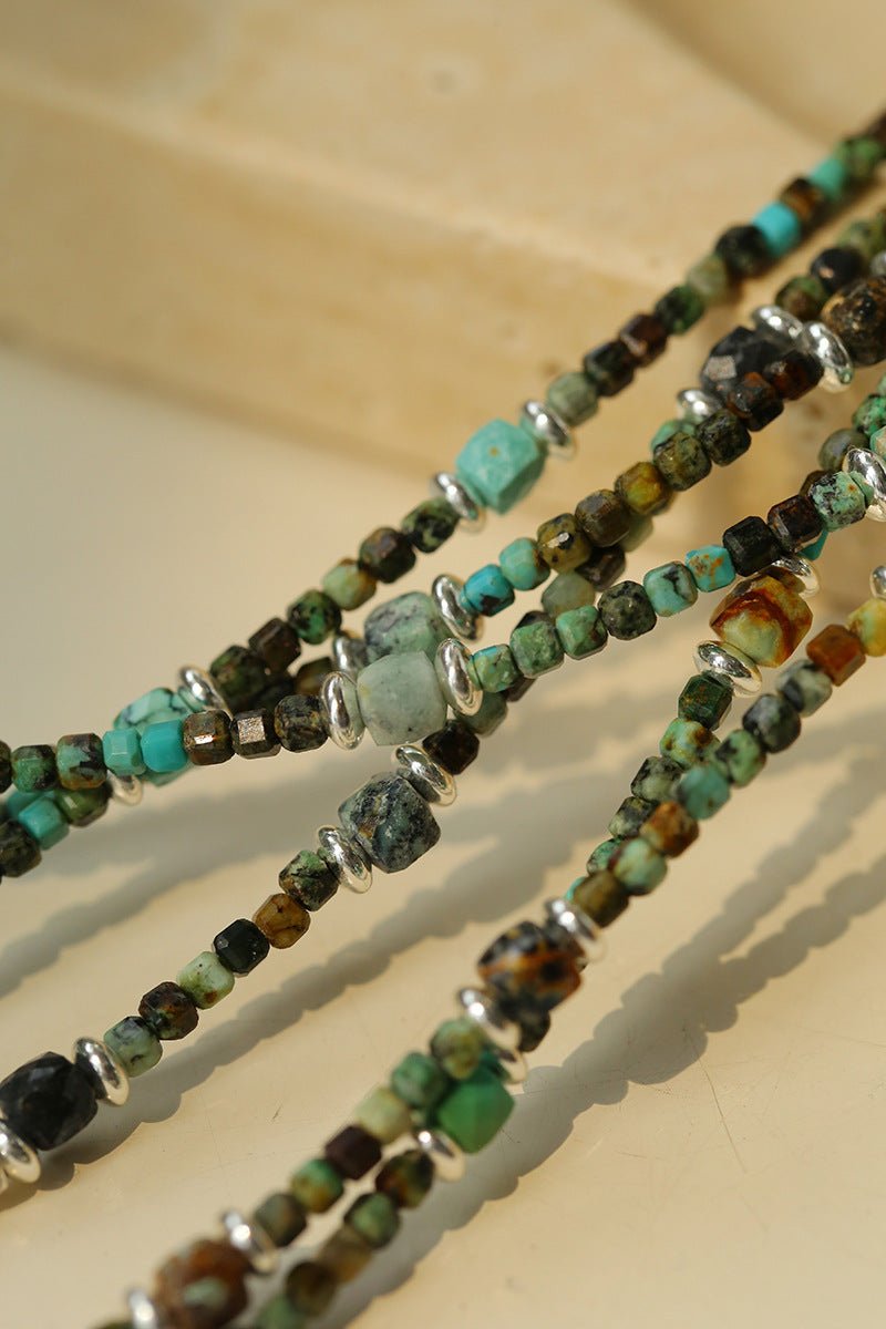 Long Turquoise Baroque Pearl Beaded Necklace