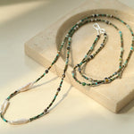 Long Turquoise Baroque Pearl Beaded Necklace