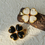 Lucky Clover Black Agate Brooch gembea jewelry