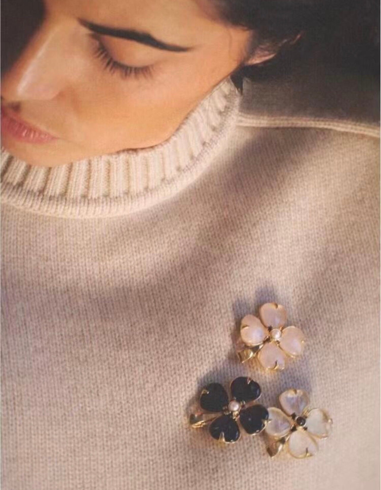 Lucky Four-leaf Clover White Crystal Brooch GEMBEA jewelry