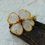 Lucky Four-leaf Clover White Crystal Brooch GEMBEA jewelry