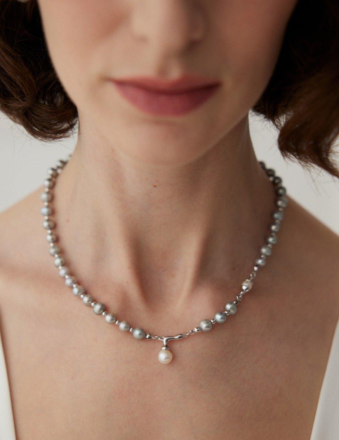 Luxury Natural Grey Freshwater Pearl Necklaces - Gembea Jewelry