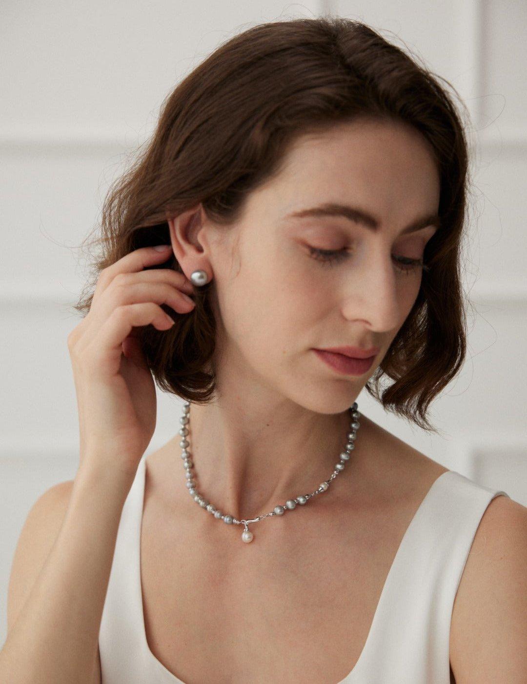Luxury Natural Grey Freshwater Pearl Necklaces - Gembea Jewelry