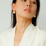 Irregular Brushed Water Drop Stud Earrings - Gembea Jewelry