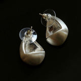 Irregular Brushed Water Drop Stud Earrings - Gembea Jewelry