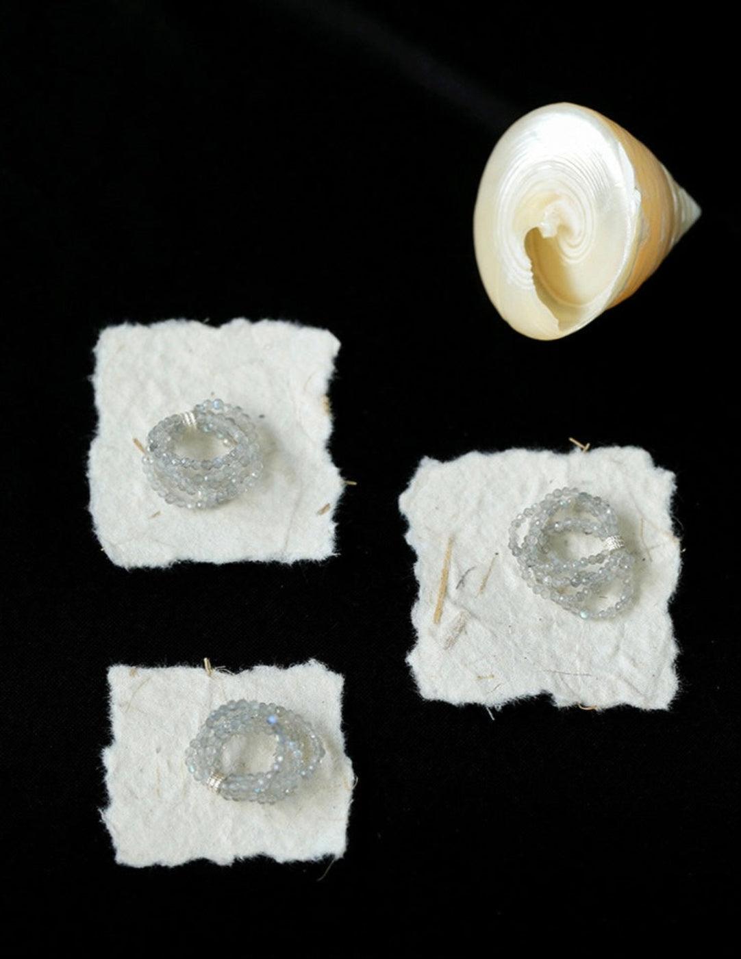 Microstretch Labradorite Gemstone Multilayer Ring - Gembea Jewelry