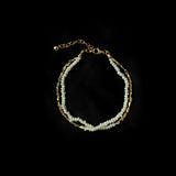 Mini Golden Rice Pearl Doubel Beaded Bracelet gembea jewelry