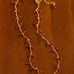 Mini Red Agate Cherry Necklace - Gembea Jewelry