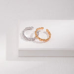 Minimal Fold Wear Small Love Sterling Silver Ring - Gembea Jewelry
