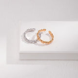 Minimal Fold Wear Small Love Sterling Silver Ring - Gembea Jewelry